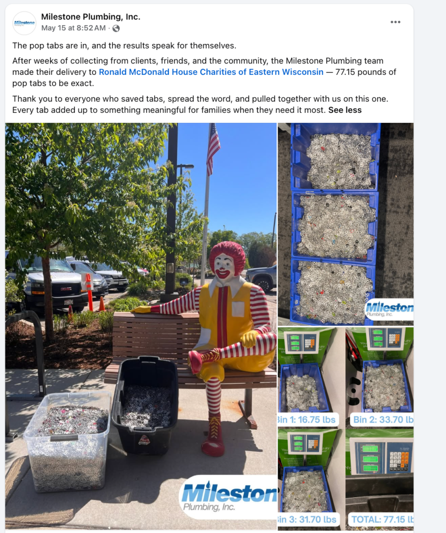 Ronald Mcdonald House Pop Tab Charity Campaign